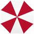 23" Lisa-sateenvarjo puukahvalla, automaattisesti avautuva, valkoinen, punainen lisäkuva 2